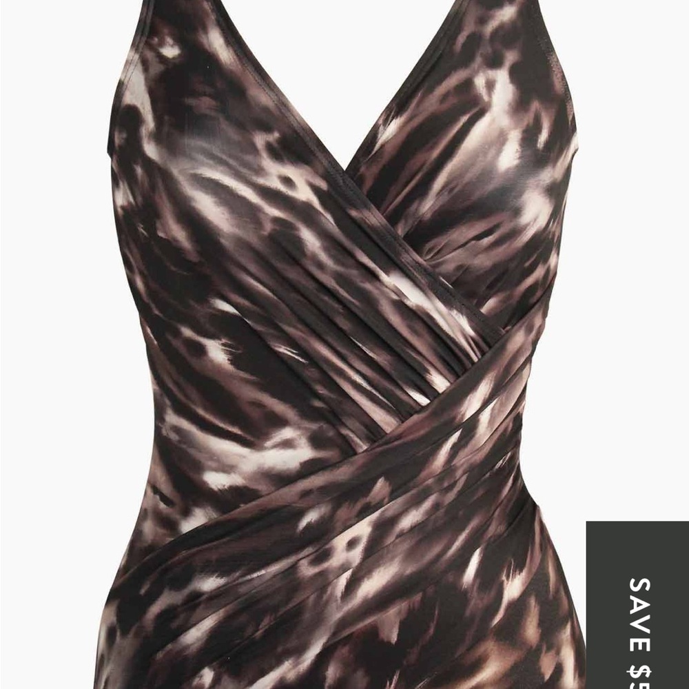 Miraclesuit Black and Brown Swimsuit